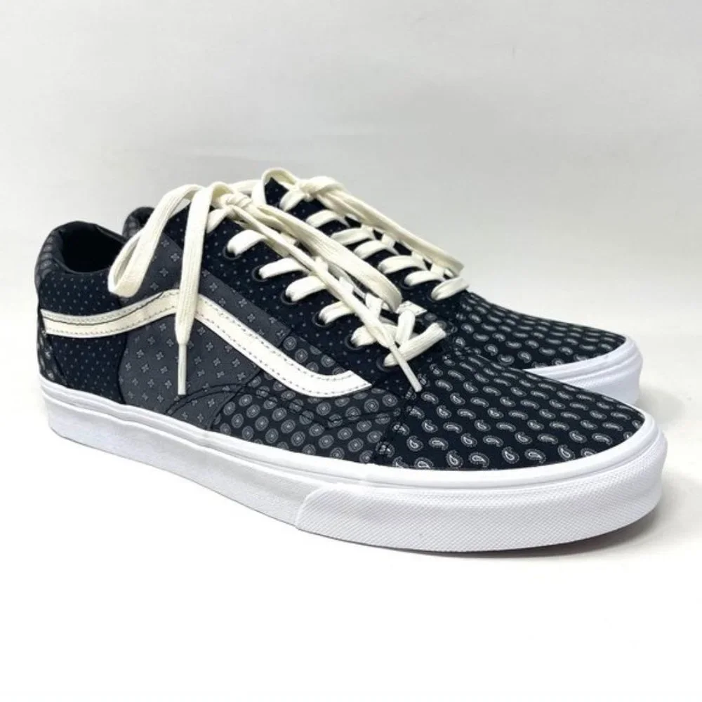 Vans Old Skool Black Womens Size Low Top Skateboarding White Canvas VN0A3WKT9XJ